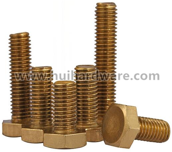 DIN933 Copper Hex Bolts Brass Hexagon Bolt M3 M4 M5