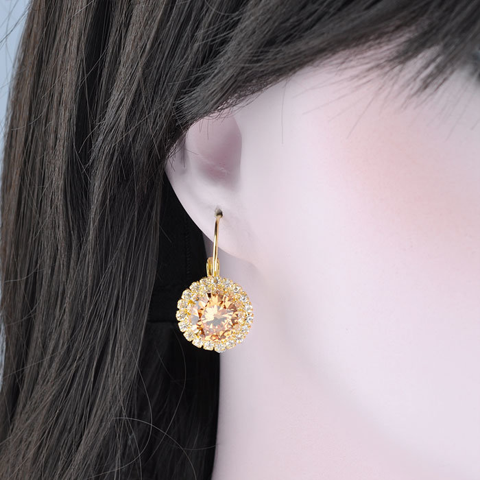 Fashion Christmas Gold Color Crystal Earrings for Women