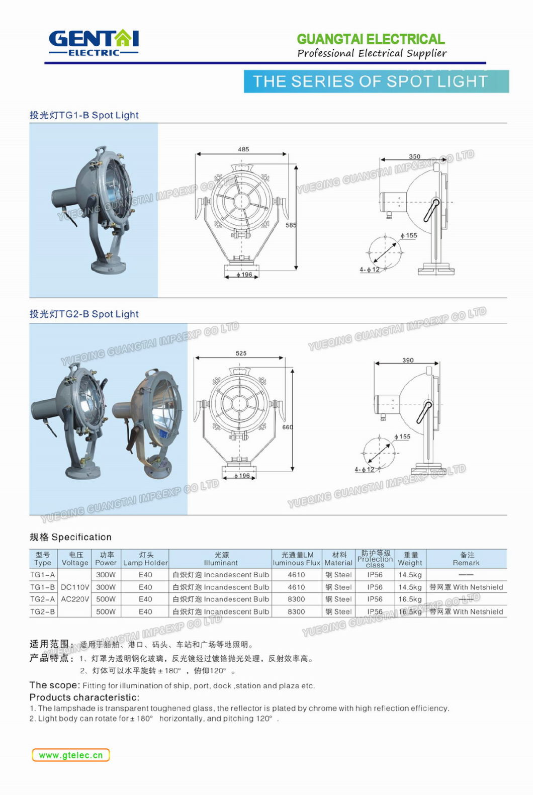 High Quality Marine Explosion-Proof Spot Light Tg2-B