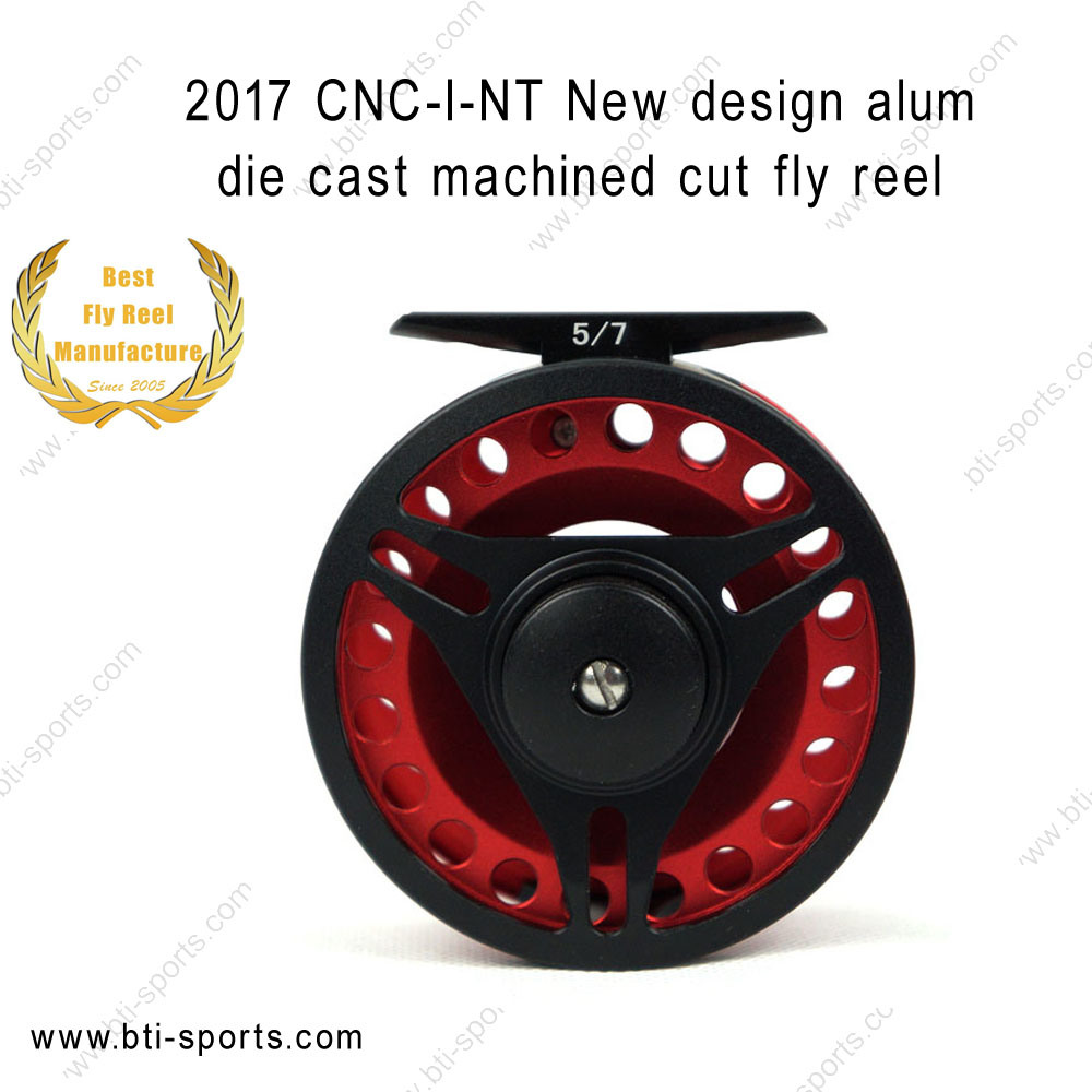 Wholesale New Design Light Weight Alum Die Cast CNC Machined Cut Classic Trout Fly Reel 02A-CNC-I-Nt