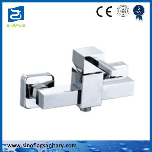 Brass Square Chrome Bathroom Shower Faucet