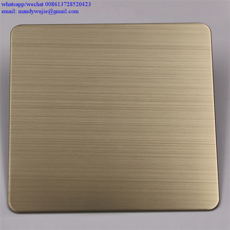 China Hot Sale 304 Gold Stainless Steel Sheet No. 4 Finish