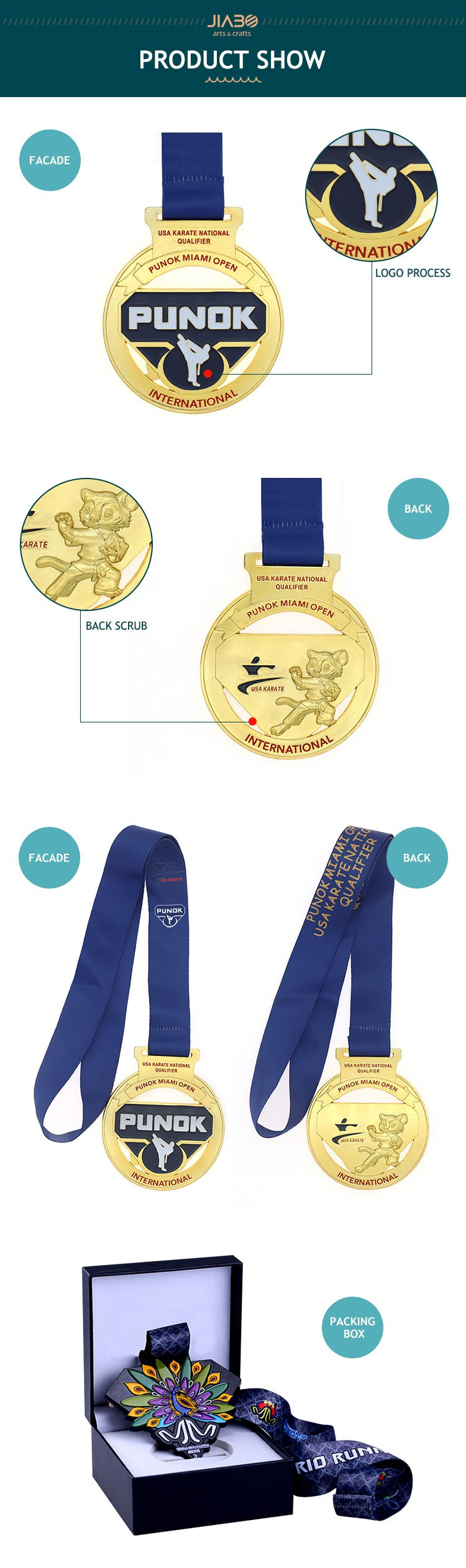 China Supply Gold Plating Karate Taekwondo Club Medals