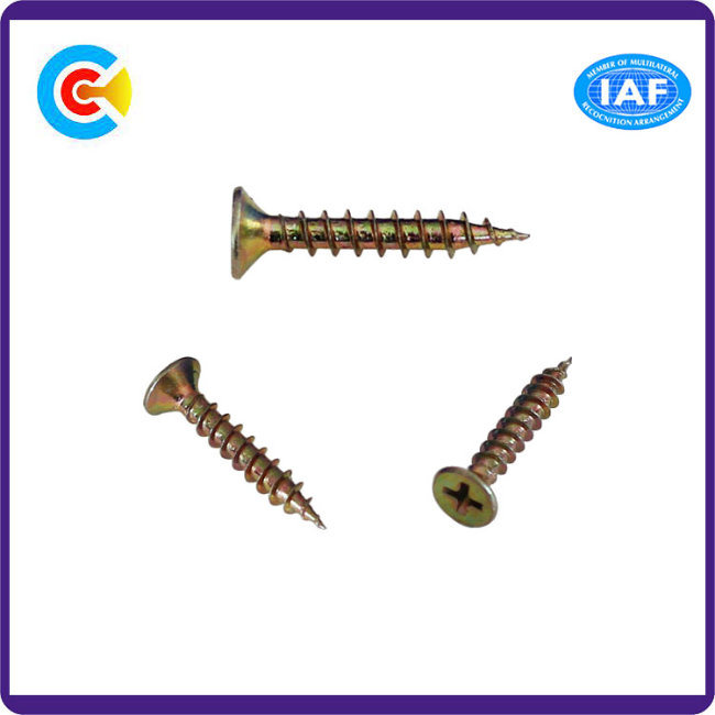 DIN/ANSI/BS/JIS Carbon-Steel/Stainless-Steel Cross Ountersunk Head Wood Screws for Railway/Machinery/Industry /Fasteners