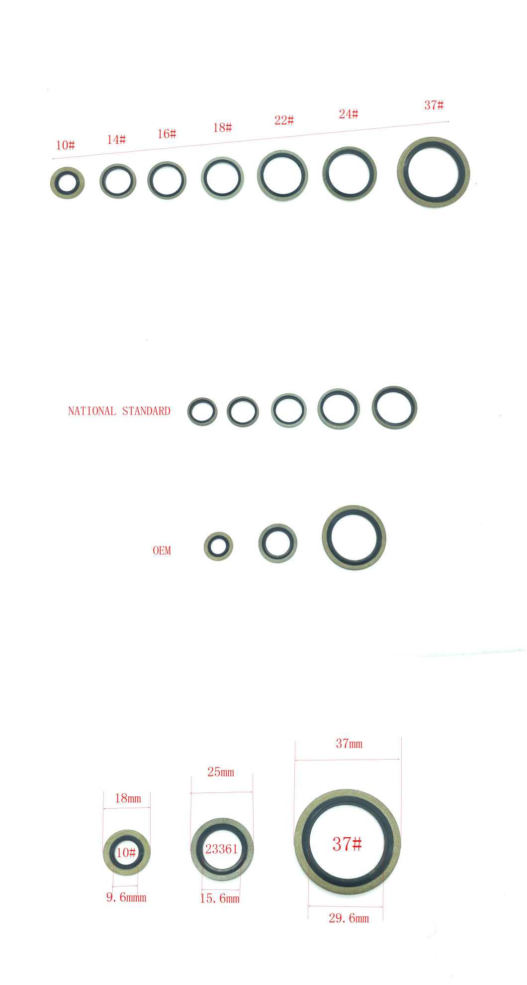 Stainless Steel Dowty Seal Gasket Galvanized NBR FKM EPDM Rubber Bonded Seal Washer