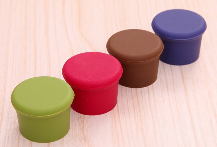 #1759 Candy Color Food Grade Silicone Gel Cover, Red Wine Stopper, Seasoning Bottle Stopper