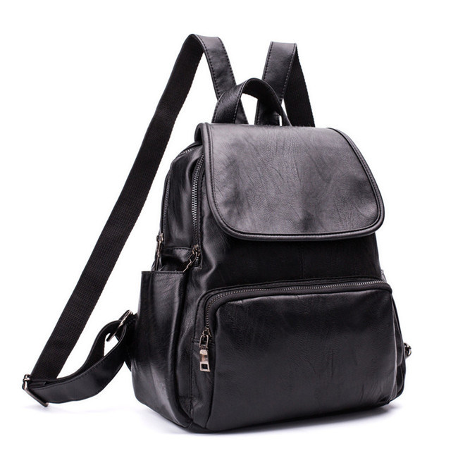 Fashion Style Simple PU Leather Travel Bags Lady Backpacks