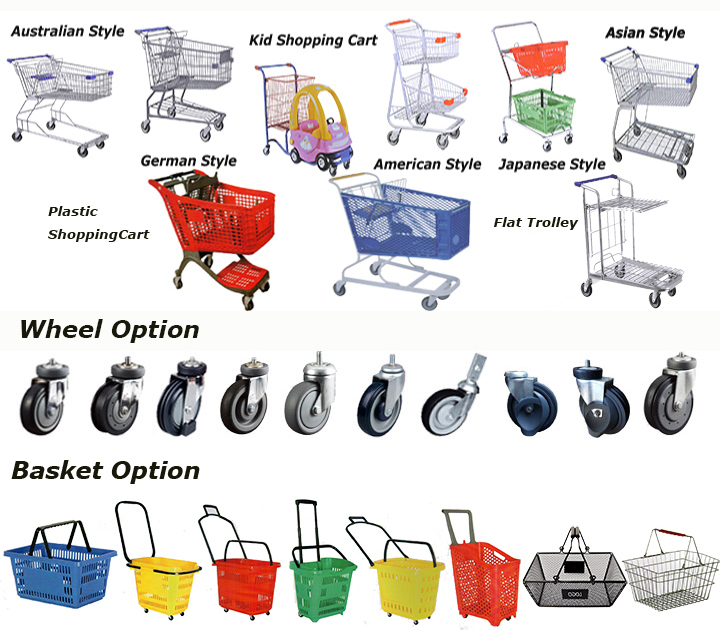 Adjustable Double Shelves Japanese Shopping Cart Trolley