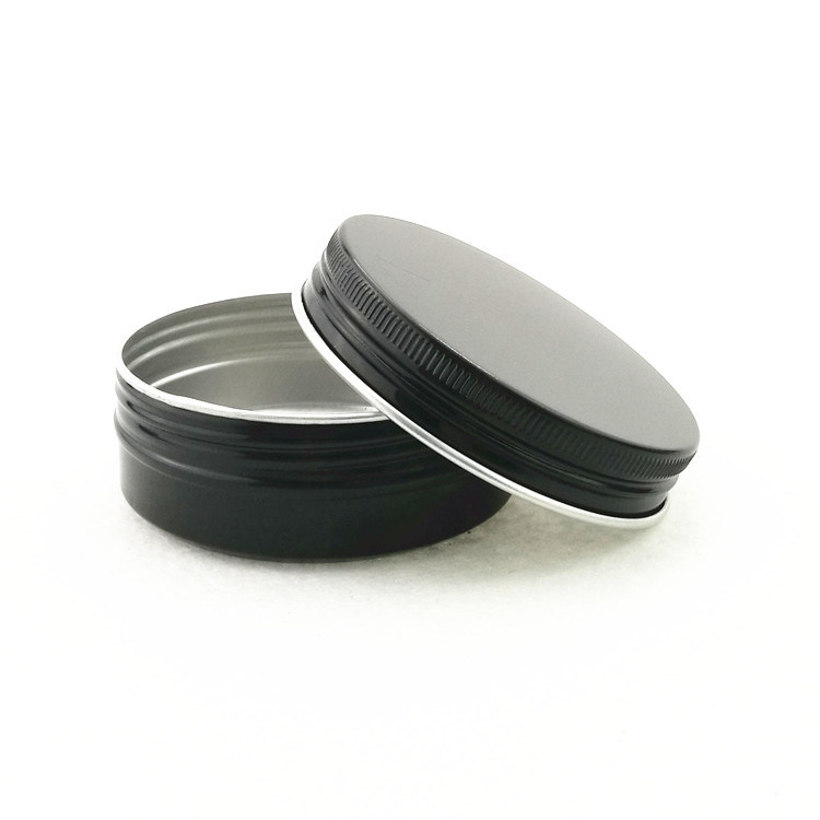 Black Aluminum Cans Cosmetic Cream Pomade Jar