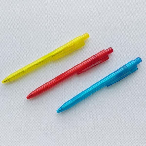 Colorful and Transparent Simply Click Cheap Ball Pen for Hotel and School