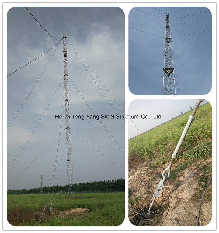 30m Galvanized 3 Legged Tubular Lattice Steel Telecom Antenna Mobile Mast Tower