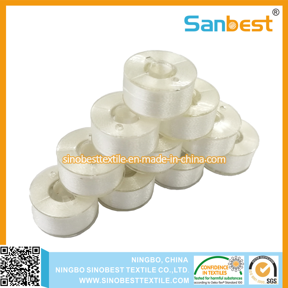 Plastic Sided Pre-Wound Bobbins Thread for Embroidery