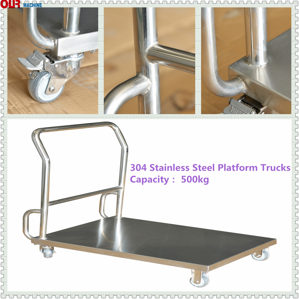 China Manufacturer Stainless Steel Platform Hand Trolley for Transport Our500