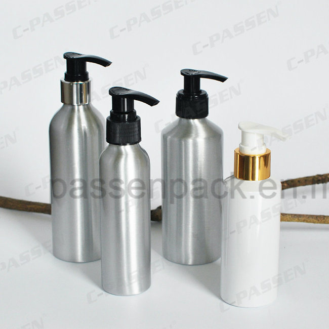 Silver Cosmetic Cream Packaging Bottle with Luxury Lotion Dispenser (PPC-ACB-056)