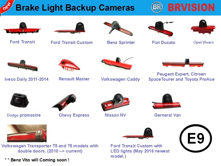 Universal Slim & Flat Brake Light Camera with LED Lighting