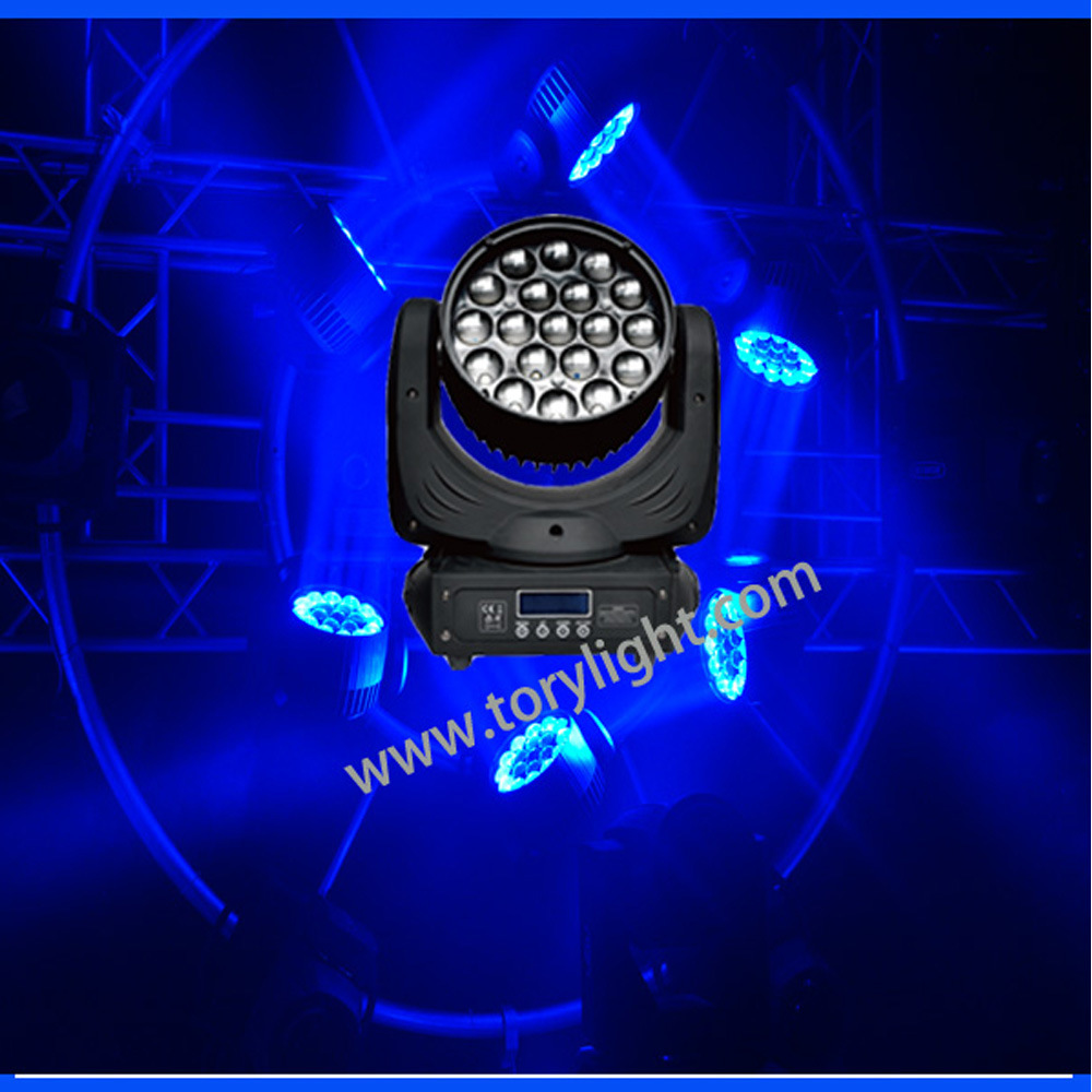 19*12W DMX 512 Moving Head Club Lighting Zoom Equipment