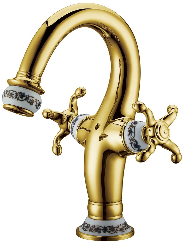 Classical Chrome Double Handle Basin Water Tap