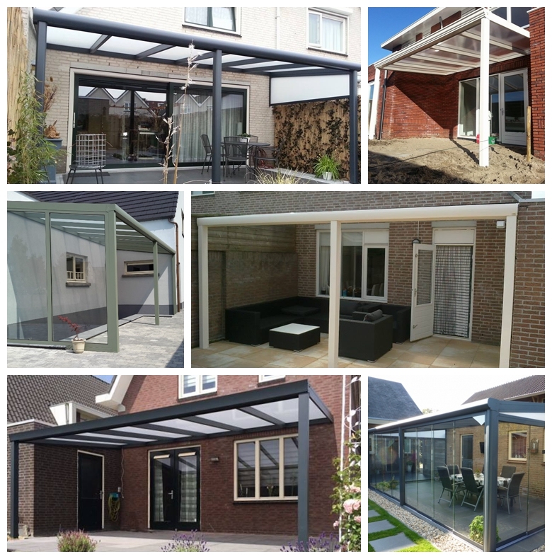 Sun Shelter Wall Mounted PC Roof Aluminium Patio Cover