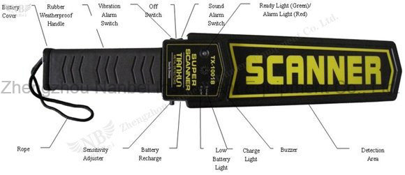 Tx-1001b Rechargeable Super Scanner Hand Held Metal Detectors