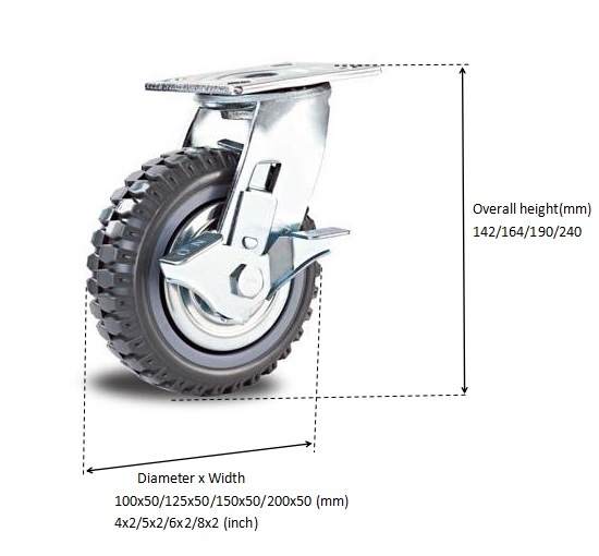 Jeep Wheel PU Handling Trolley Caster