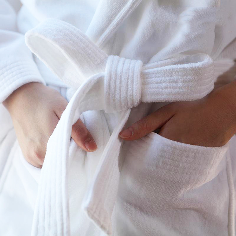 100% Cotton Bathrobe Velvet Terry Bathrobe for Hotel