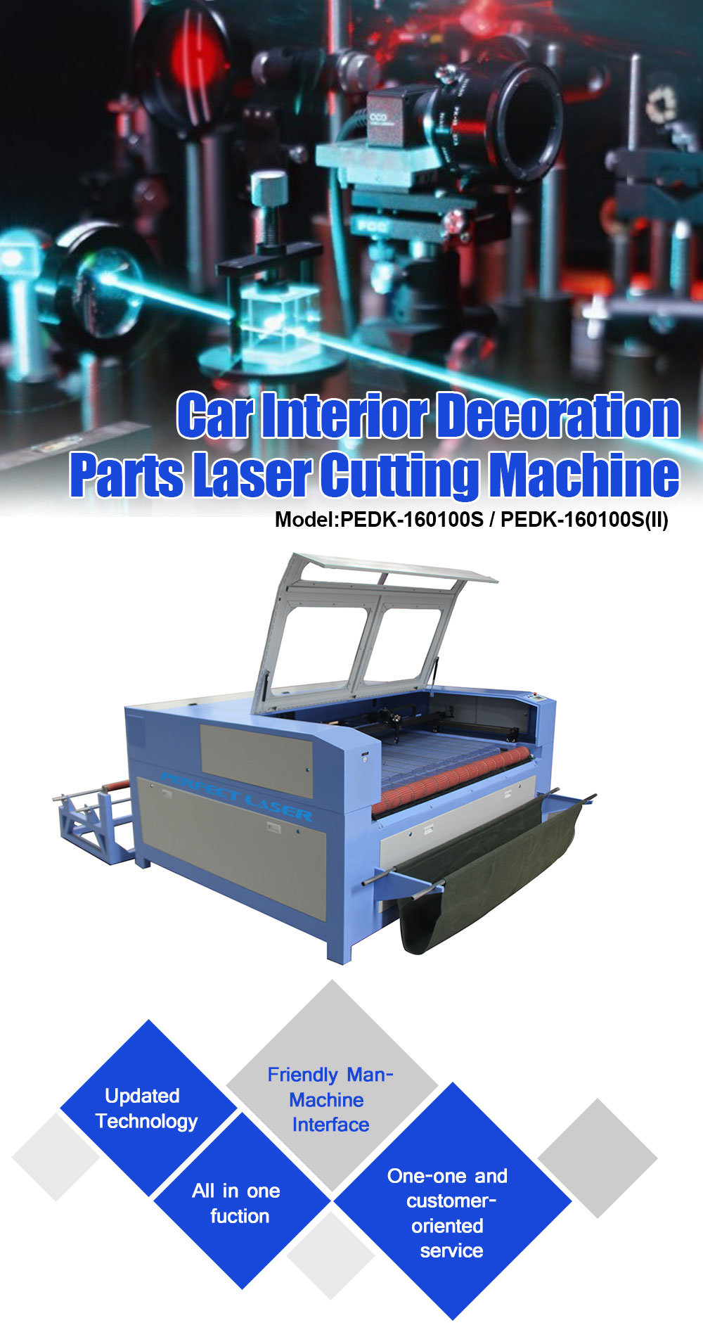 Hotsale Pedk-160100-100W Acrylic CO2 Laser Engraving Cutting Machine