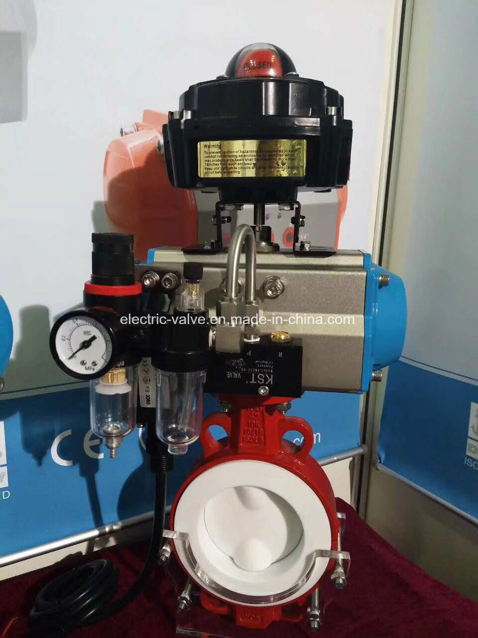 Pneumatic Actuator with Limit Switch and Solenoid Valve Wafer Butterfly Valve