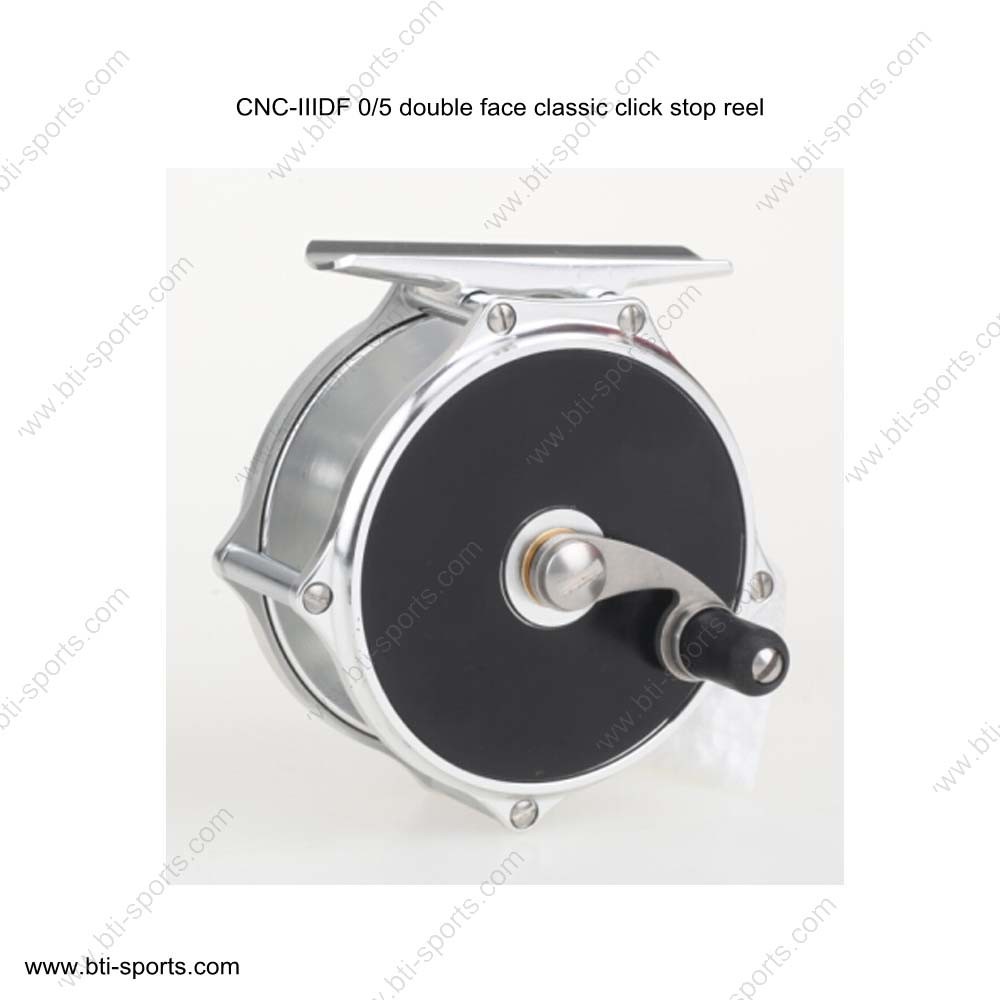 CNC Machine Cut Aluminum Double Face Classic Click Stop Clicker Fly Reel 02A-CNC-Iiidf