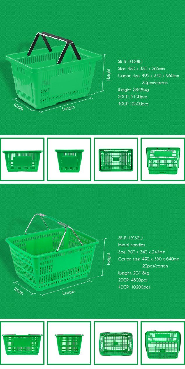 Supermarket Pink Plastic Flexible Shopping Baskets