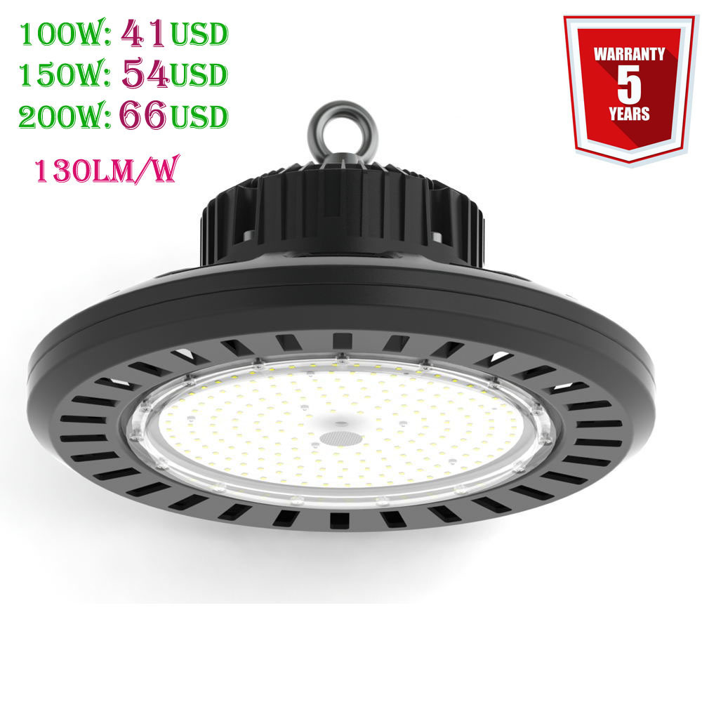 130lm/W 100W/150W/200W Industrial UFO LED High Bay Light with 5 Year Warranty