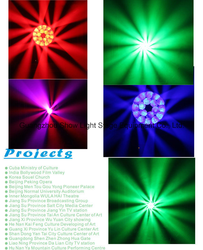 High Quality 19PCS 15W RGBW Moving Head B Eye LED Stage Light Bee Eye 4 In1 Wash Zoom LED Light