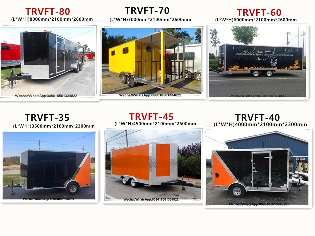 Large Camper Van Food Trucks Mobile Food Trailer
