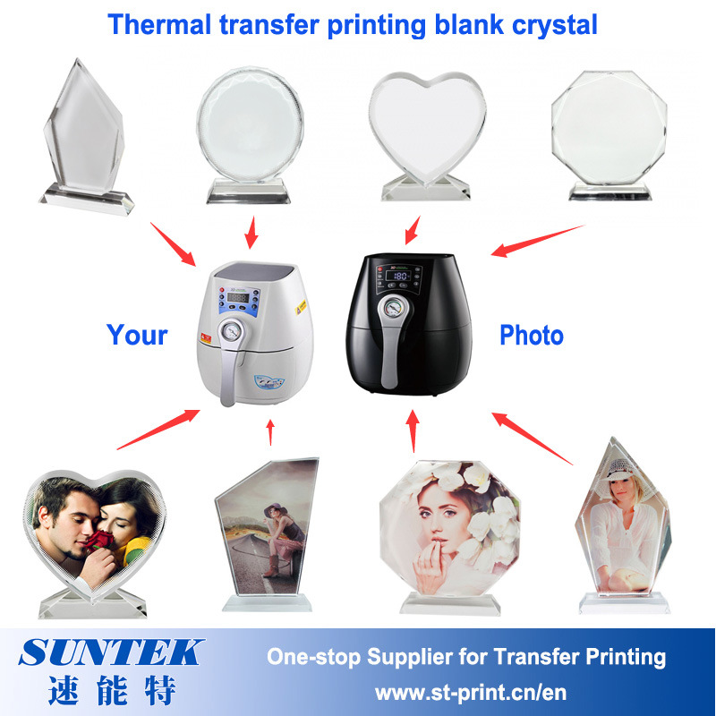 Wholesale Sublimation Heat Transfer Blank Glass Photo Frames Crystals