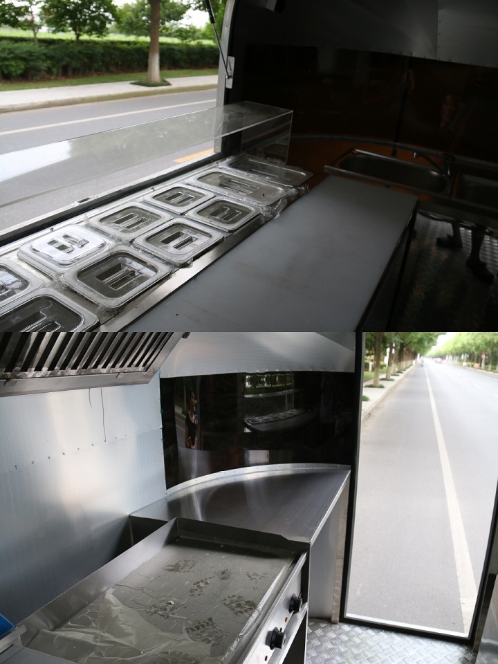 I Trailer Aluminum Food Cart on Street Running