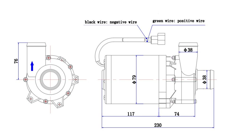 38mm Outlet Heating Circulating Pump (YZD80238)