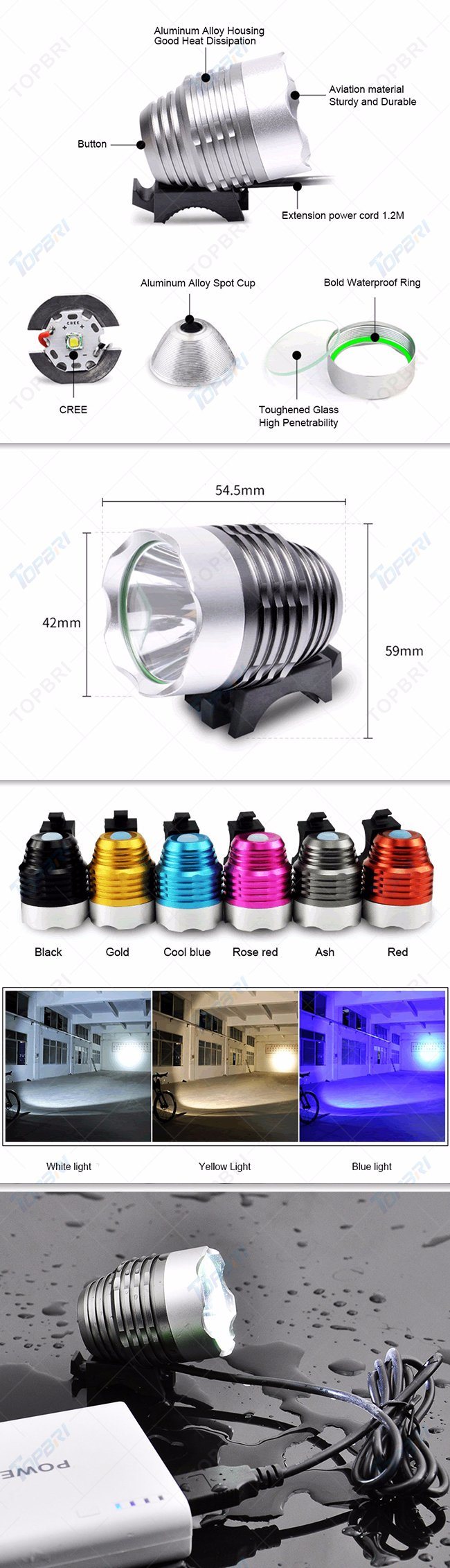 Bicycle Parts High Brightness LED Bicycle Work Light