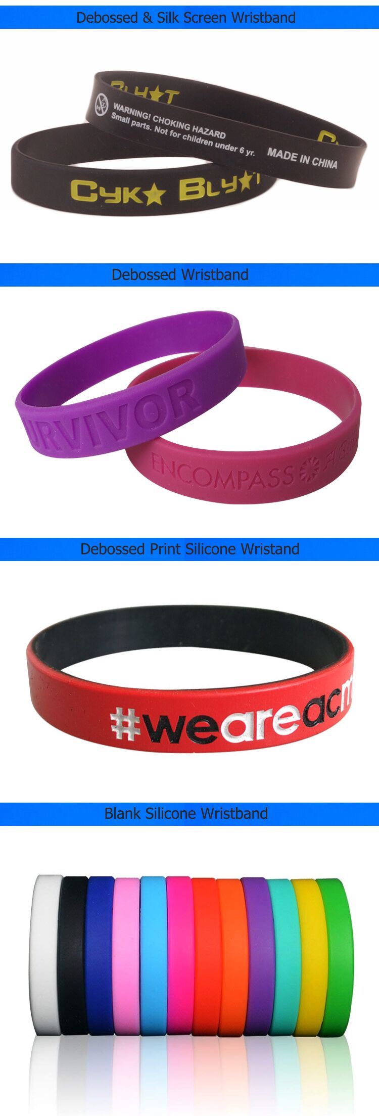 2018 Personalized Custom Wristbands Silicone Bracelet