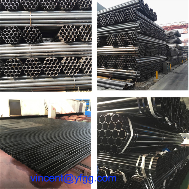 Construction & Structure Black ERW Carbon Ms Steel Pipe Round Section Made in China