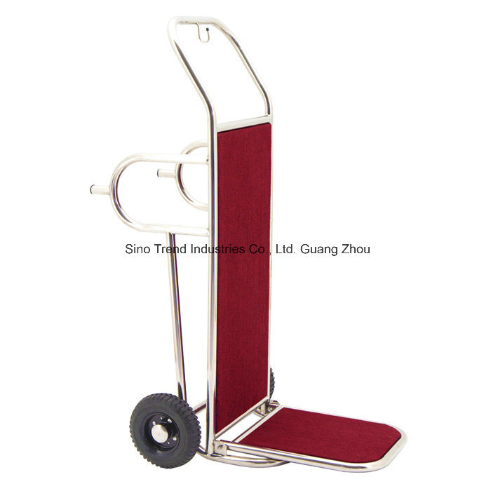 Polished Stainless Steel Luggage Cart for Hotel Lobby (SITTY 90.2002)