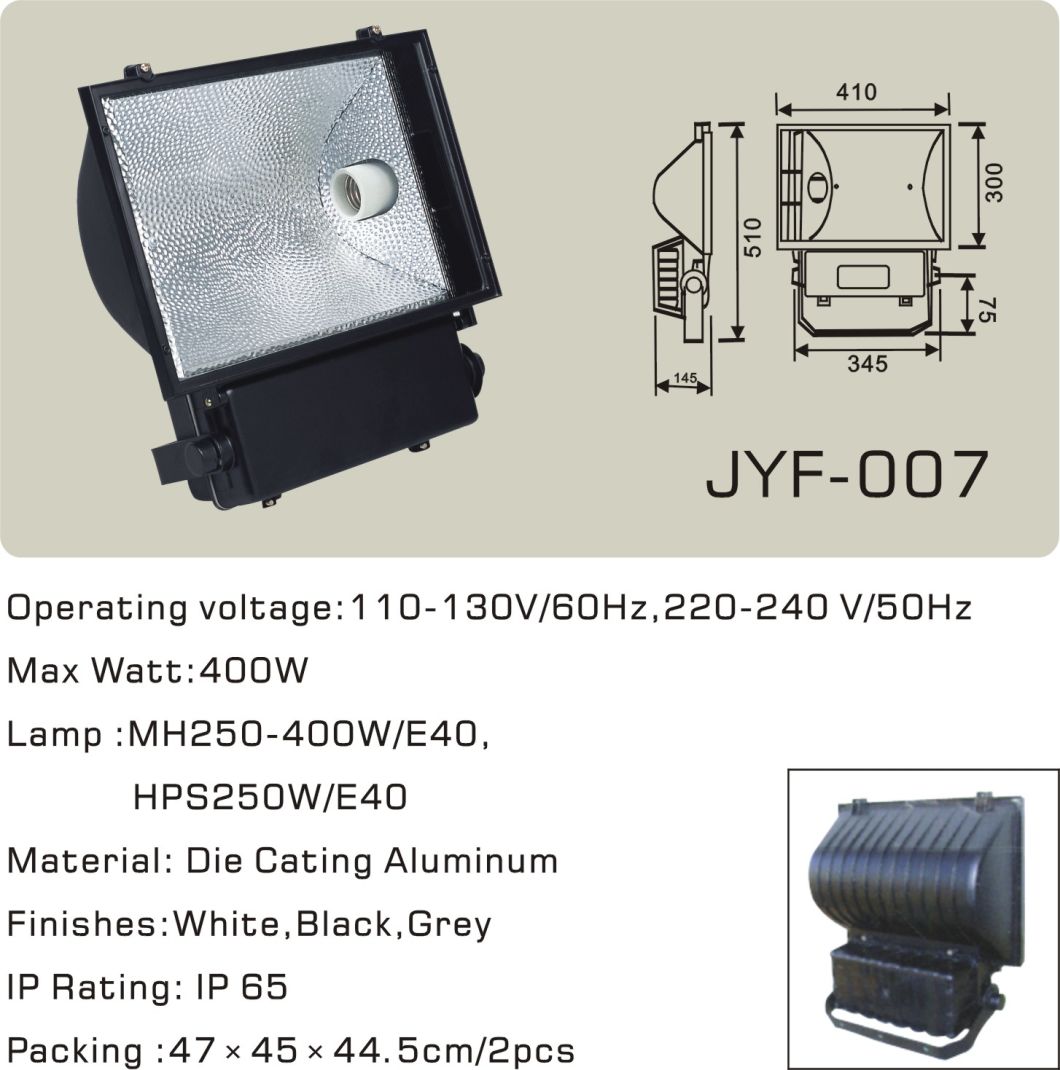 Phlps Type 400W Die-Casting Aluminum Mh/HPS Flood Light IP65 (JYF-009)