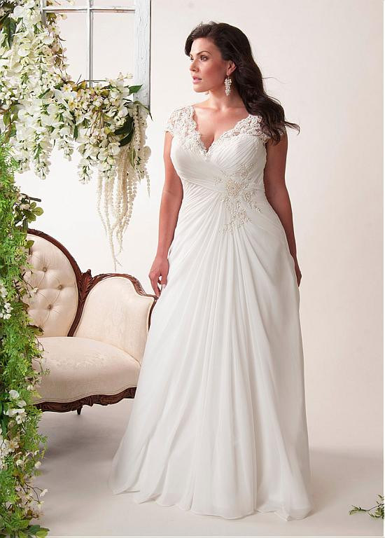 Chiffon Bridal Gowns Plus Size Beach Wedding Evening Dress Bt292