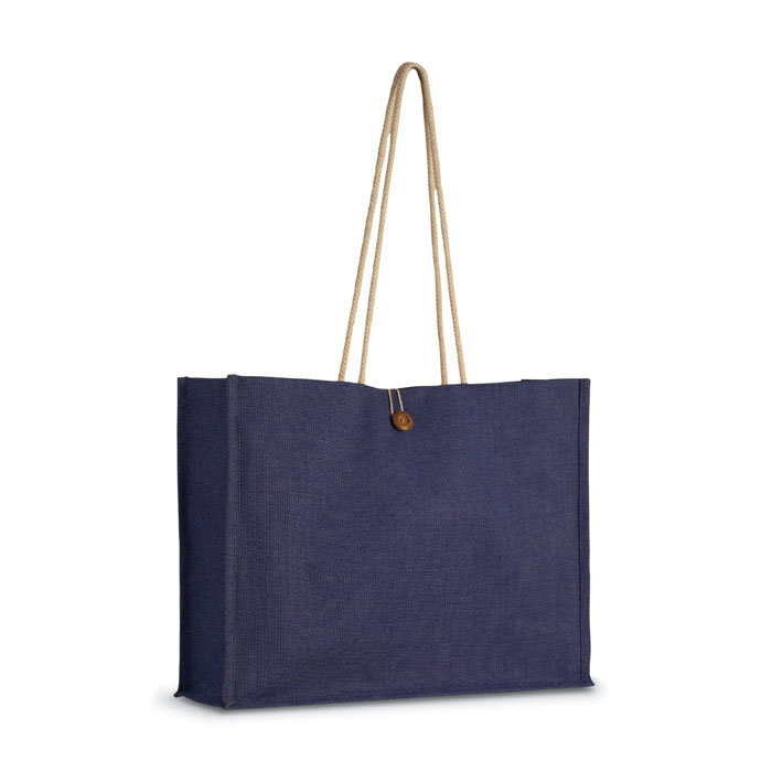 Jute Shopping Bag Laminated with Front in Canvas and Cotton Webbing