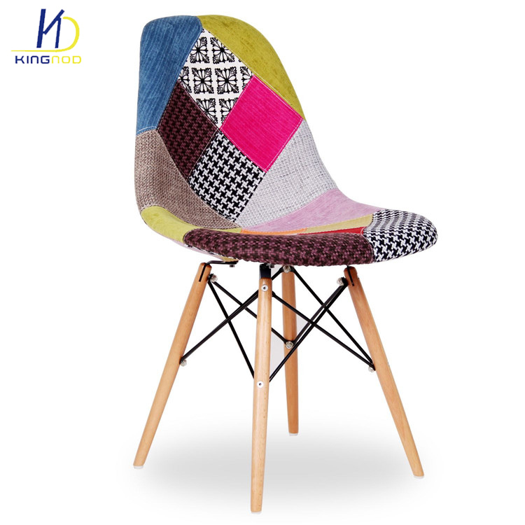 2018 Strong Simple Life Design Wood Legs Fabric Cover Dining Room Plastic Chairs