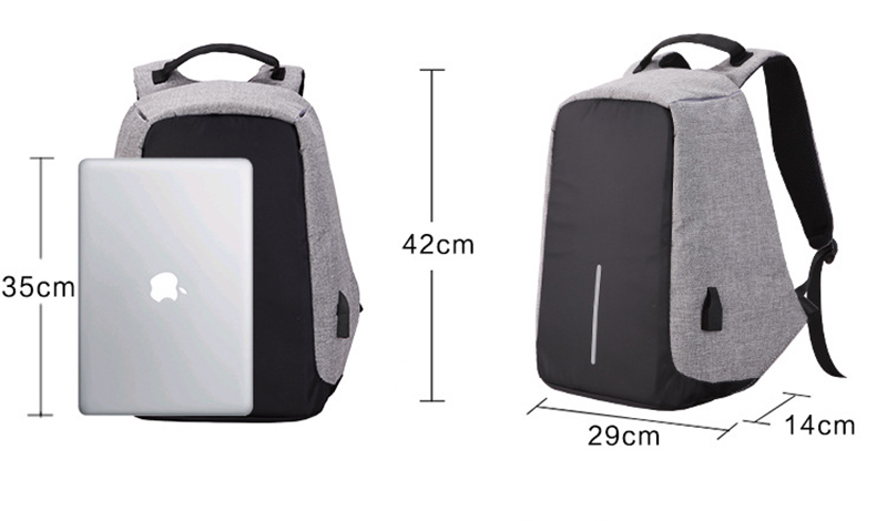 Fashion Travel Multi Functional Business Laptop USB Charge Backpack Bag