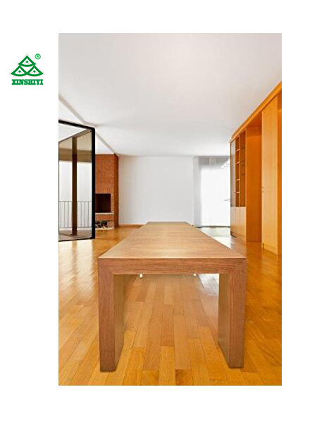 Extendable Space Saving Modern Dining Table, Wood Conference Desk Transforms From a Console Table or Desk to a Large Dining Table That Seats up to Twelve