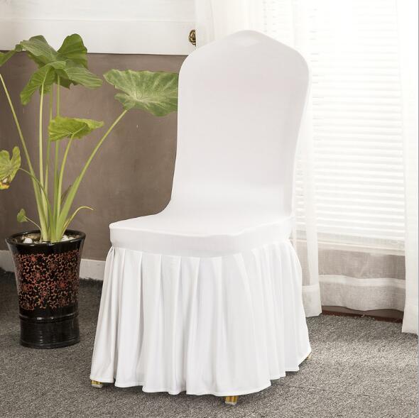 Elegant Skirt Pleated Chair Cover Dining for Wedding Hotel restaurant