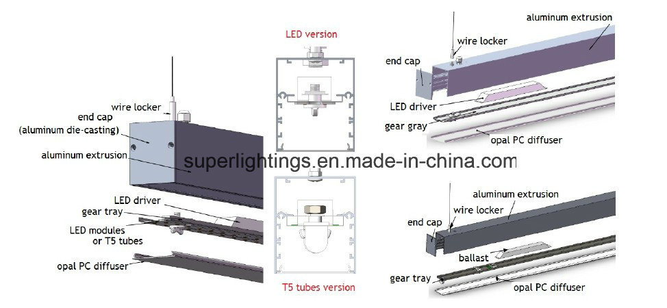 Custom Made LED Linear Lighting for Indoor Office School Supermaket