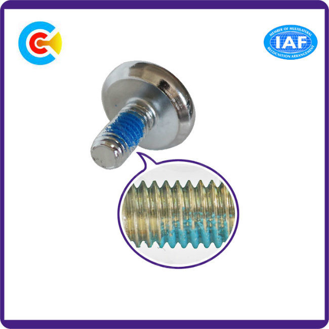 DIN/ANSI/BS/JIS Carbon-Steel/Stainless-Steel Hexagon Flat Head Dispensing Anti-Loose Mechanical Screw