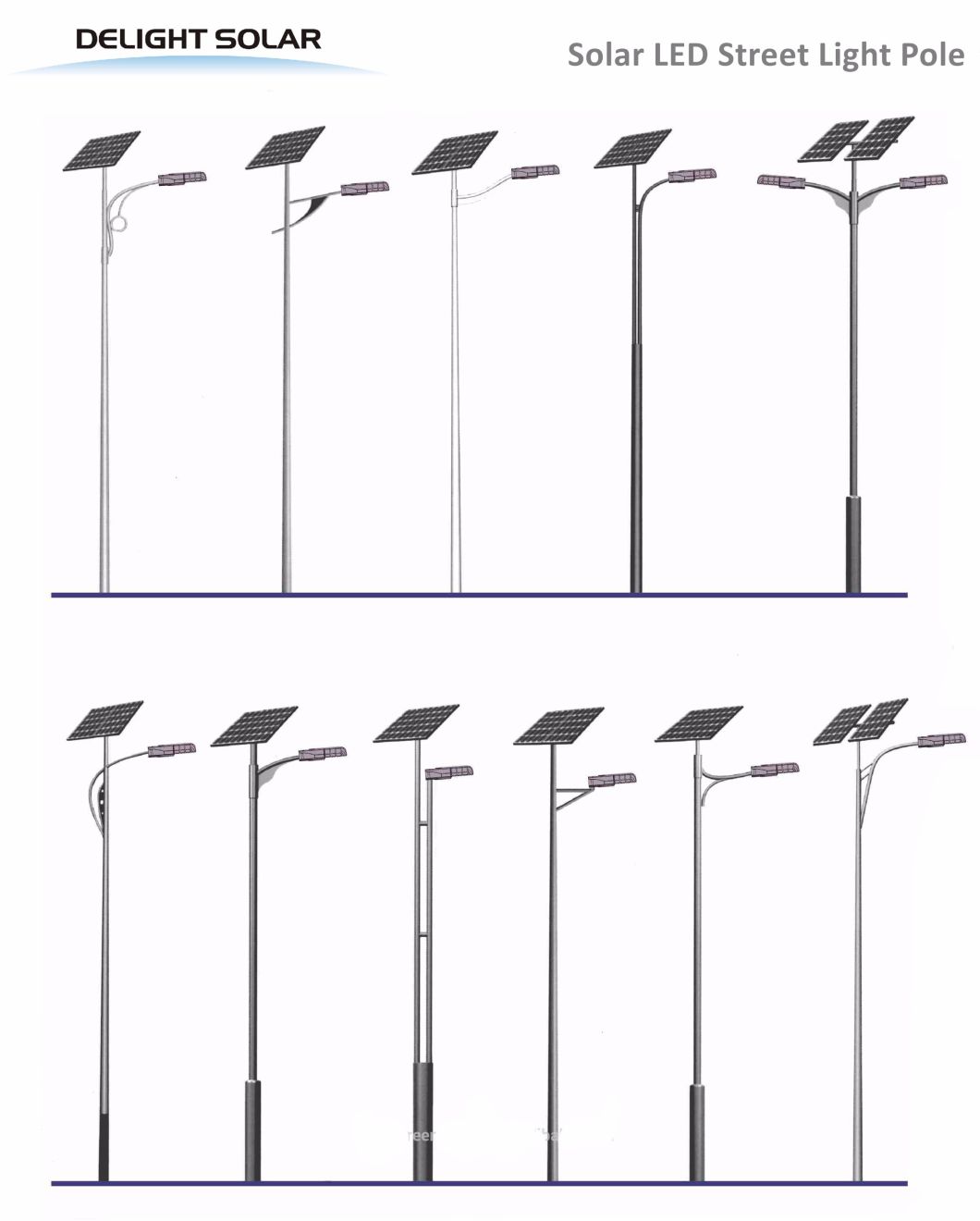 Single Arm Hot-DIP Galvanized Steel Solar Street Lighting Power Pole