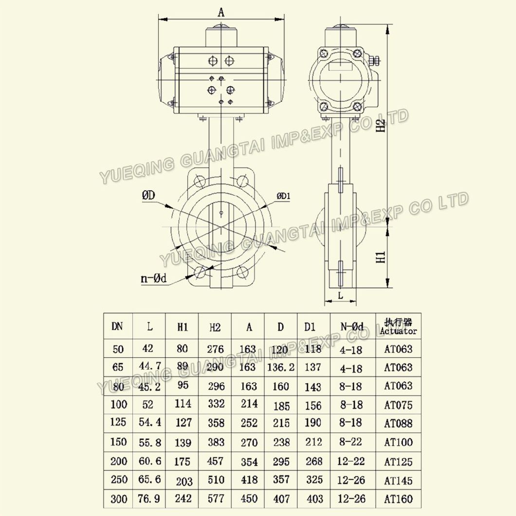 Pneumatic Wafer Type Stainless Steel Butterfly Check Valve